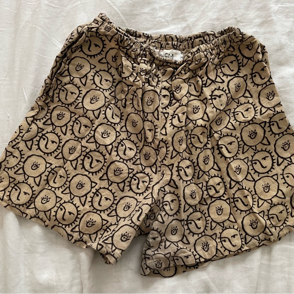 Women's Tan Patterned Shorts